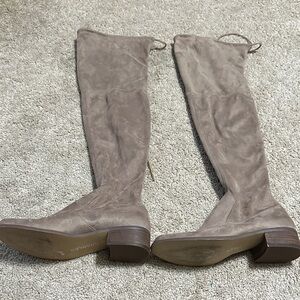 Charles by Charles David Taupe Suede Like Over Knee Boots 7.5  block heel